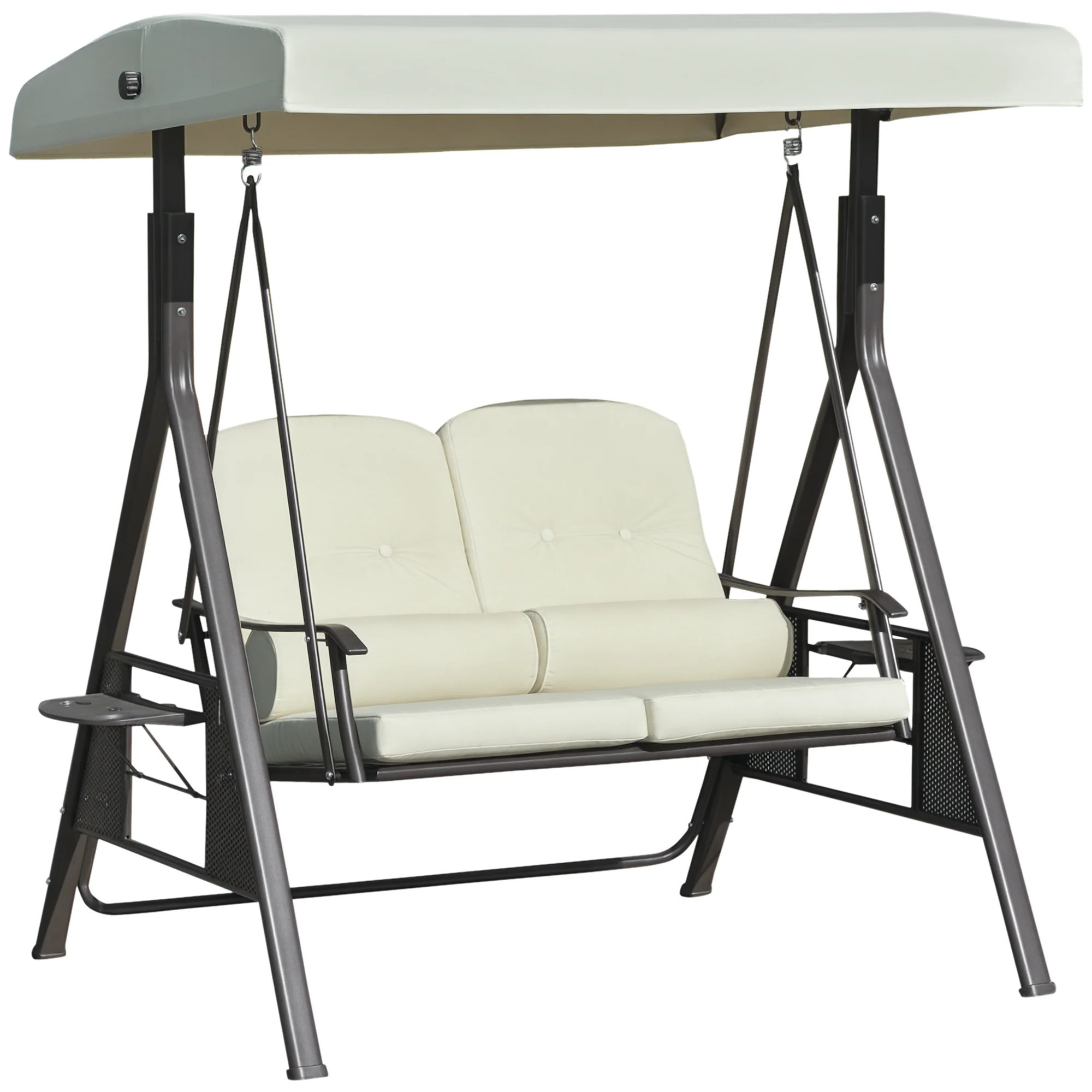2-Person Patio Swing with Adjustable Canopy & Tray | Shop Simon