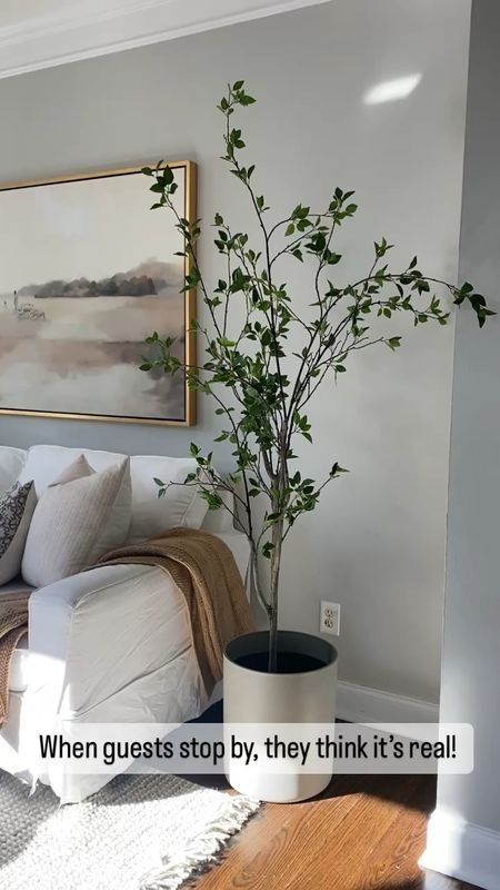 Super realistic, artificial tree. Even guests think it’s real! Beautiful in person. Minimalist design. With this target planter. 

#LTKsalealert #LTKhome