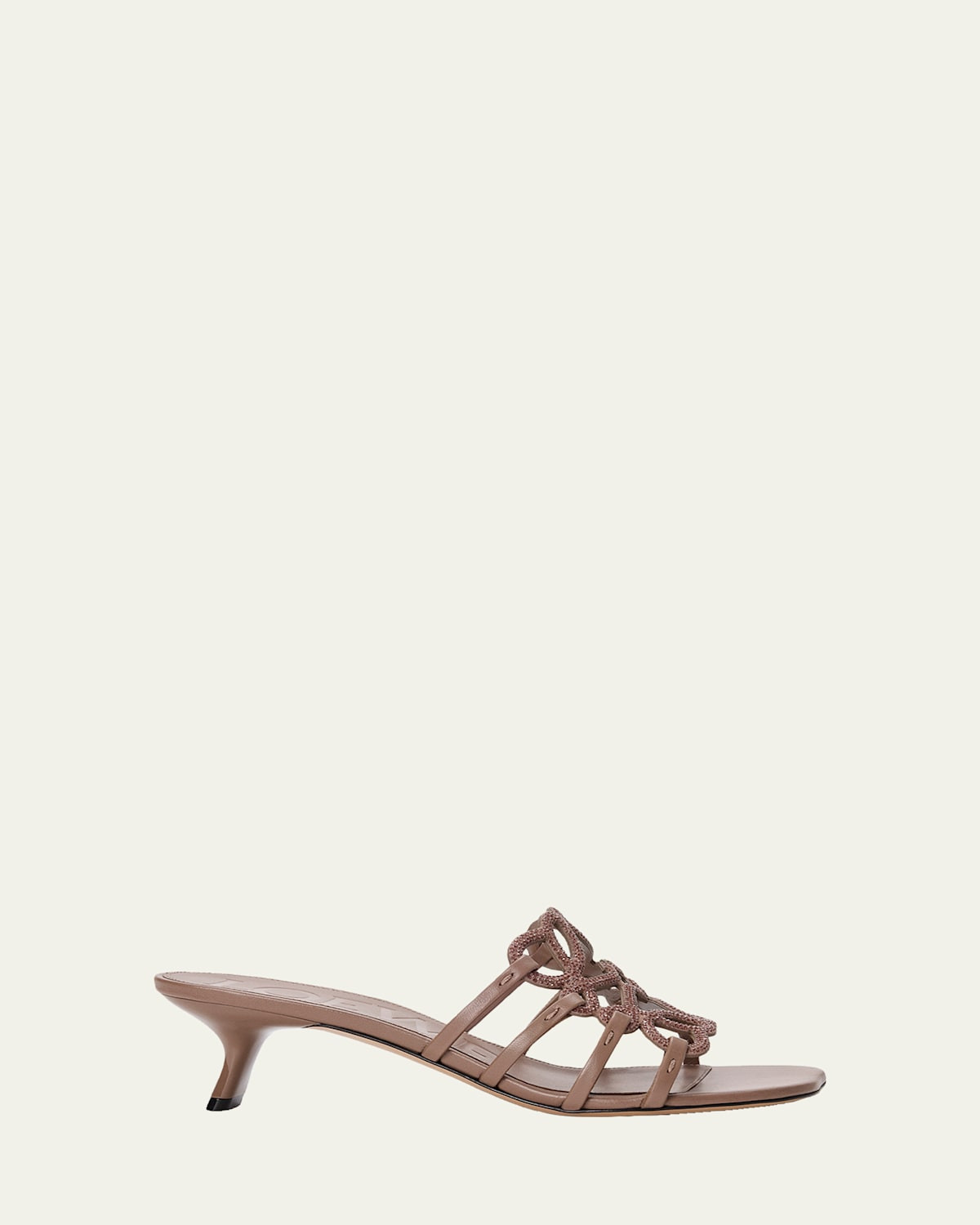 45mm Petal Anagram Embellished Leather Mule Sandals | Bergdorf Goodman