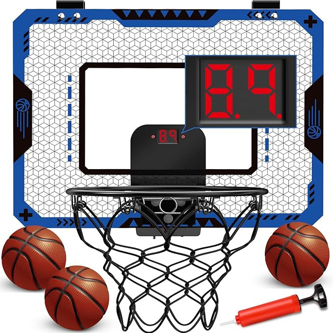 Basketball Hoop Indoor for 5 6 7 8 9 10+Years Old Boys Kids, Mini Basketball Hoop Over The Door E... | Amazon (US)