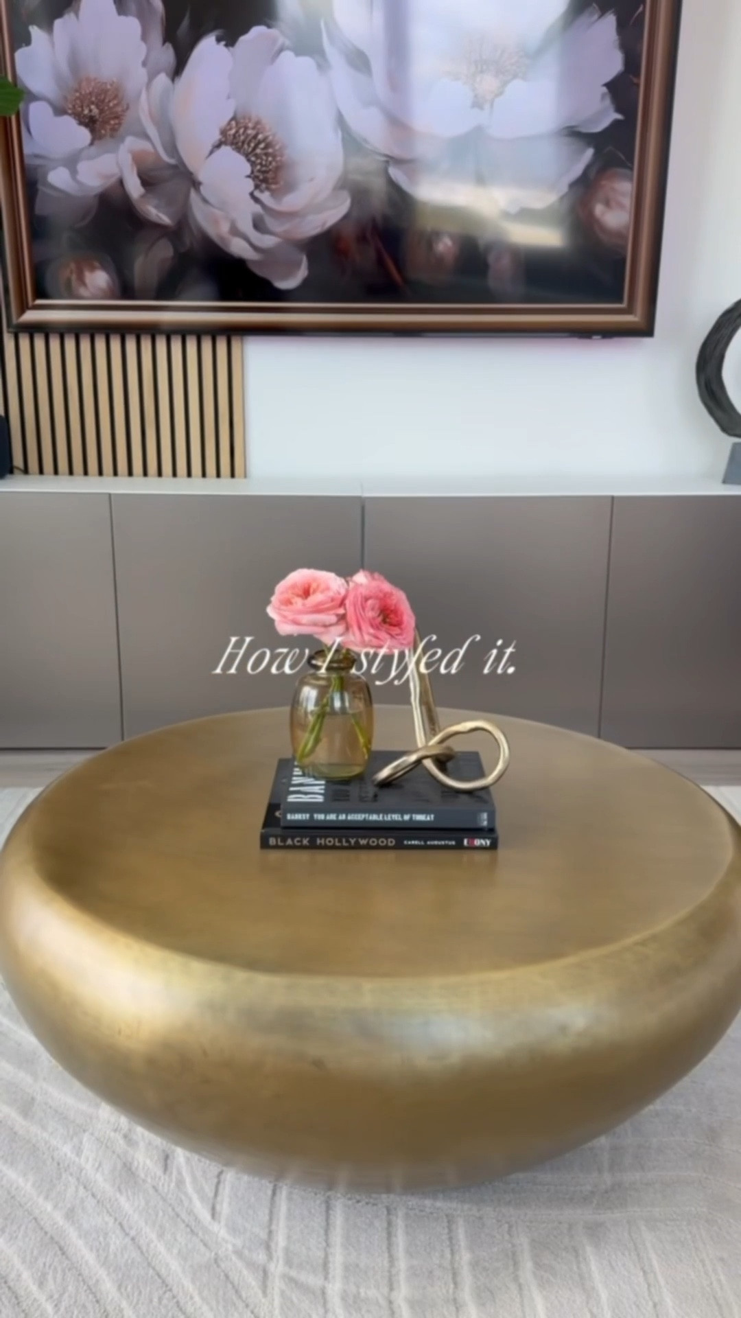 The Gold coffee table was the perfect addition to my living room. I love how it art that’s functional! It compliments the neutral tones in my home without being boring! 
@Wayfair #coffeetable #livingroomdecor #goldfurniture #livingroom 

#LTKHome #LTKOver40