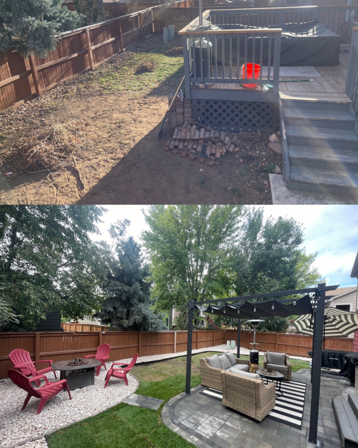 Before & after of our backyard transformation

#LTKU #LTKHome #LTKSummerSales