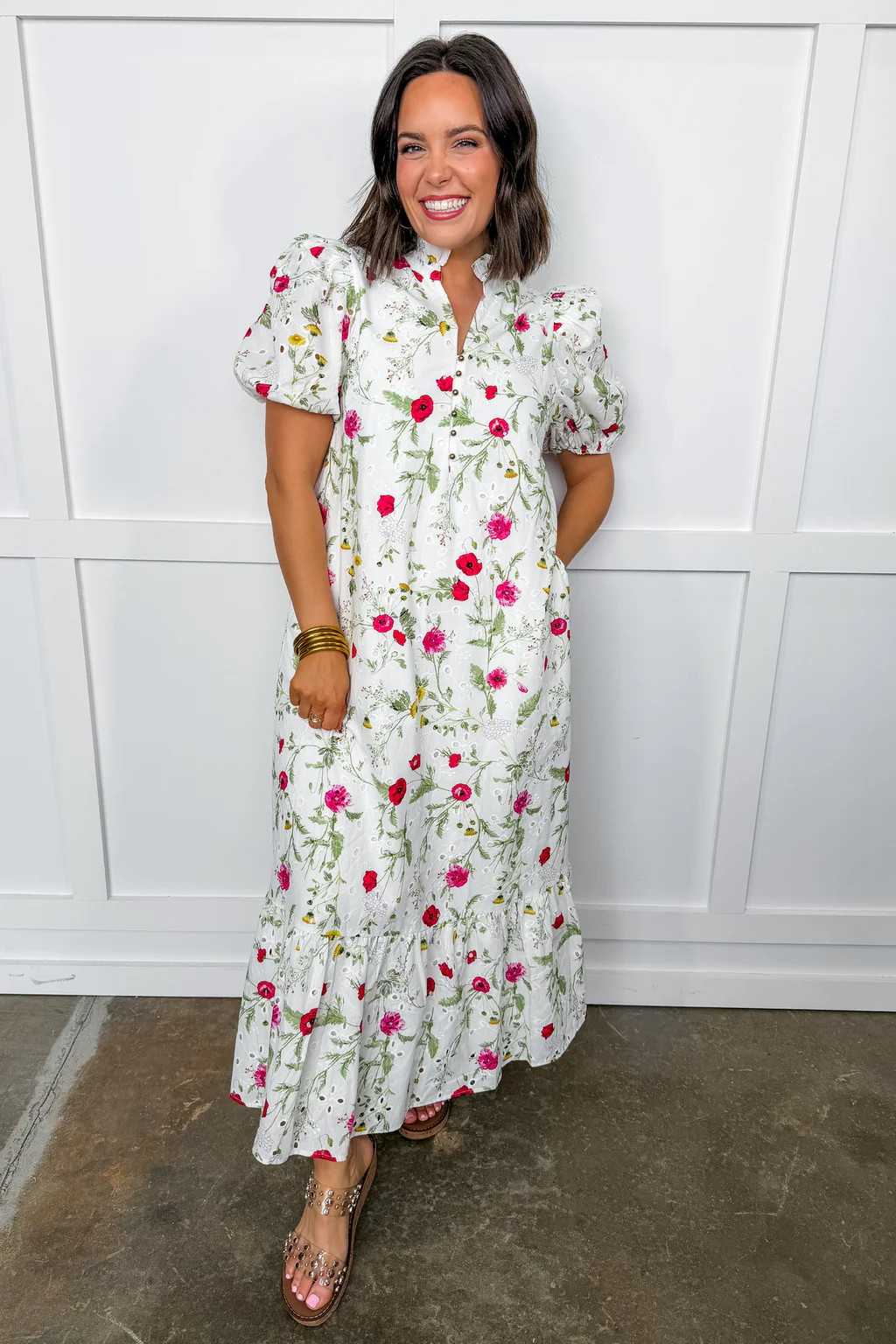 Ever So Lovely Floral Eyelet Dress | Jules & James Boutique