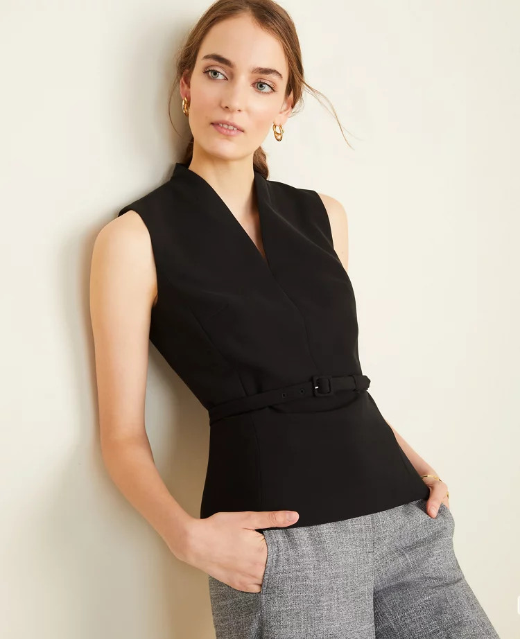 The Belted Top in Doubleweave | Ann Taylor | Ann Taylor (US)