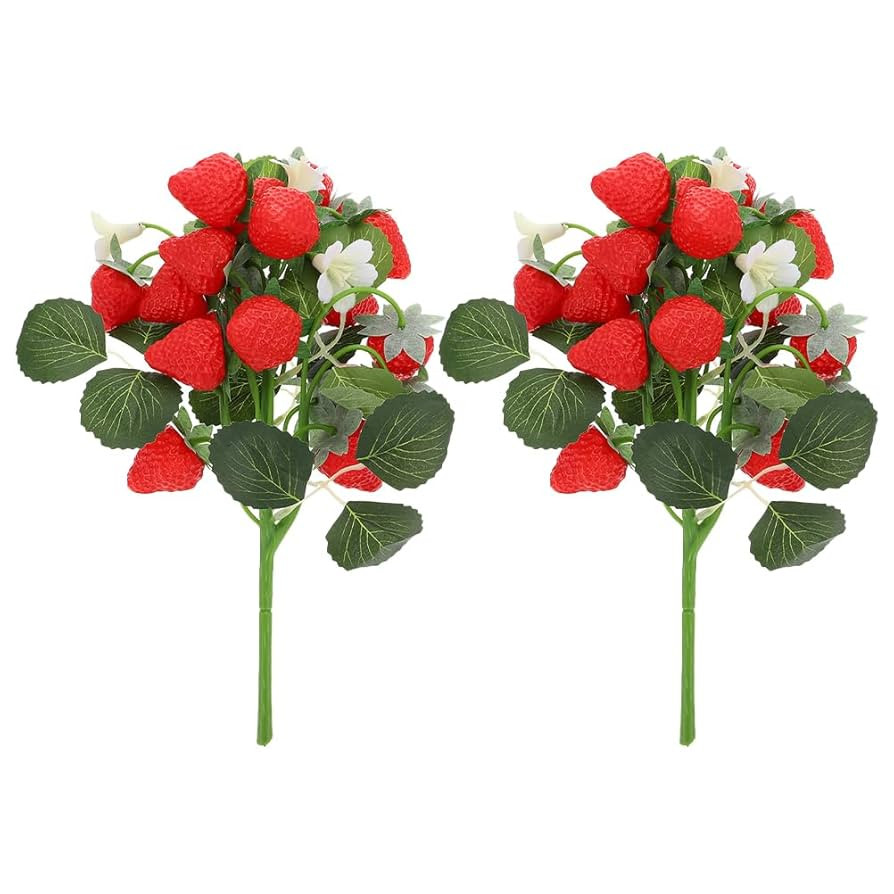 Zerodeko 2pcs Simulation Strawberry Bouquet Fruits Bouquet Fake Fruits Fake Fruit Tree Faux Fruit... | Amazon (US)