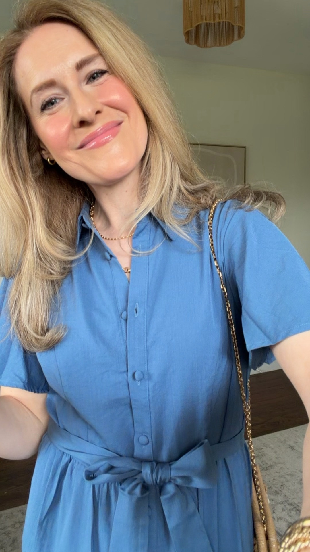 No notes for this gorgeous Amazon dress! Very comfortable and pretty, pockets, love the sleeves and the length. I did go up one size to a medium and this color is called denim blue. Rayon/polyester blend. Graduation dress, mother of the grad, summer occasion outfit #amazonfashion