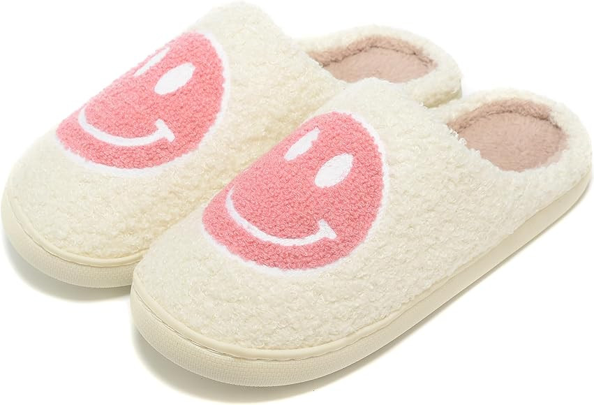 Retro Fuzzy Face Slippers Women Men Non-Slip Couple Style Casual Smile Face Slippers Retro Soft F... | Amazon (US)