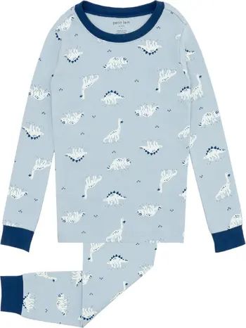 Kids' Dinos Glow in the Dark Fitted Organic Cotton Two-Piece Pajamas | Nordstrom
