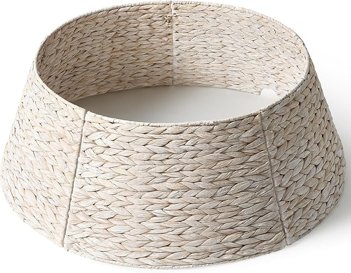 28in Christmas Tree Collar - Woven Hyacinth Tree Collars for Artificial Trees - Rattan Rustic Far... | Amazon (US)