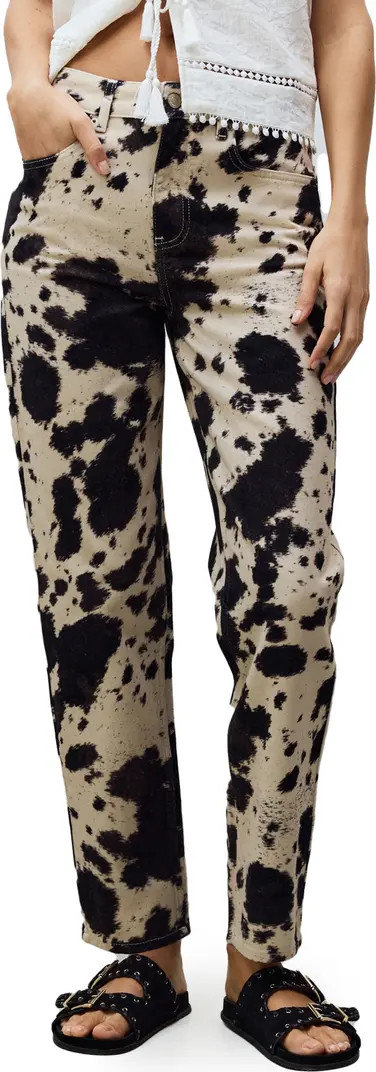 Cow Print Straight Leg Jeans | Nordstrom