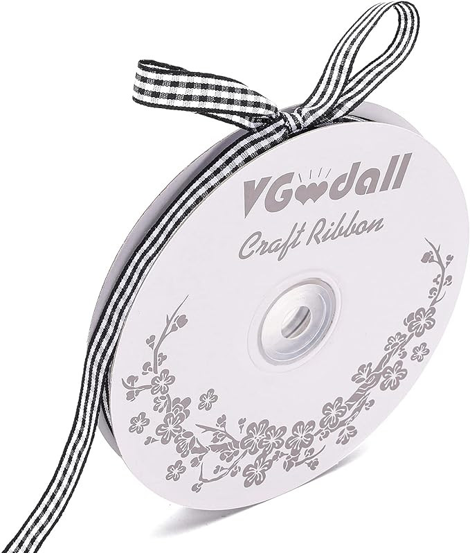 Buffalo Ribbon Decoration-50 Yards×3/8 Inch White and Black Gingham Ribbon, Decorate Your House,... | Amazon (US)