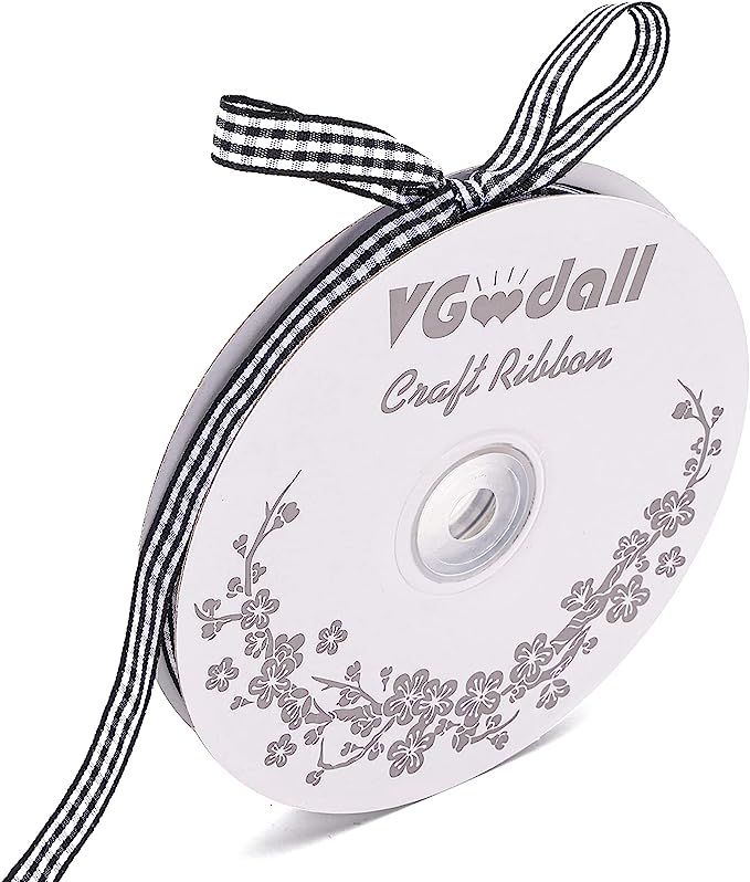 Buffalo Ribbon Decoration-50 Yards×3/8 Inch White and Black Gingham Ribbon, Decorate Your House,... | Amazon (US)