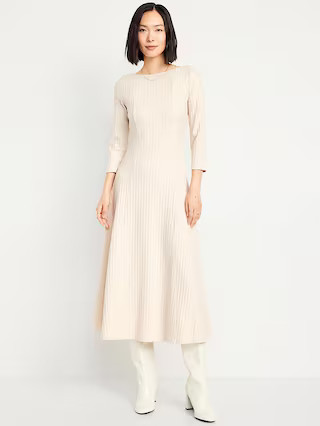 Fit &amp;amp; Flare Ribbed Maxi Dress | Old Navy (US)