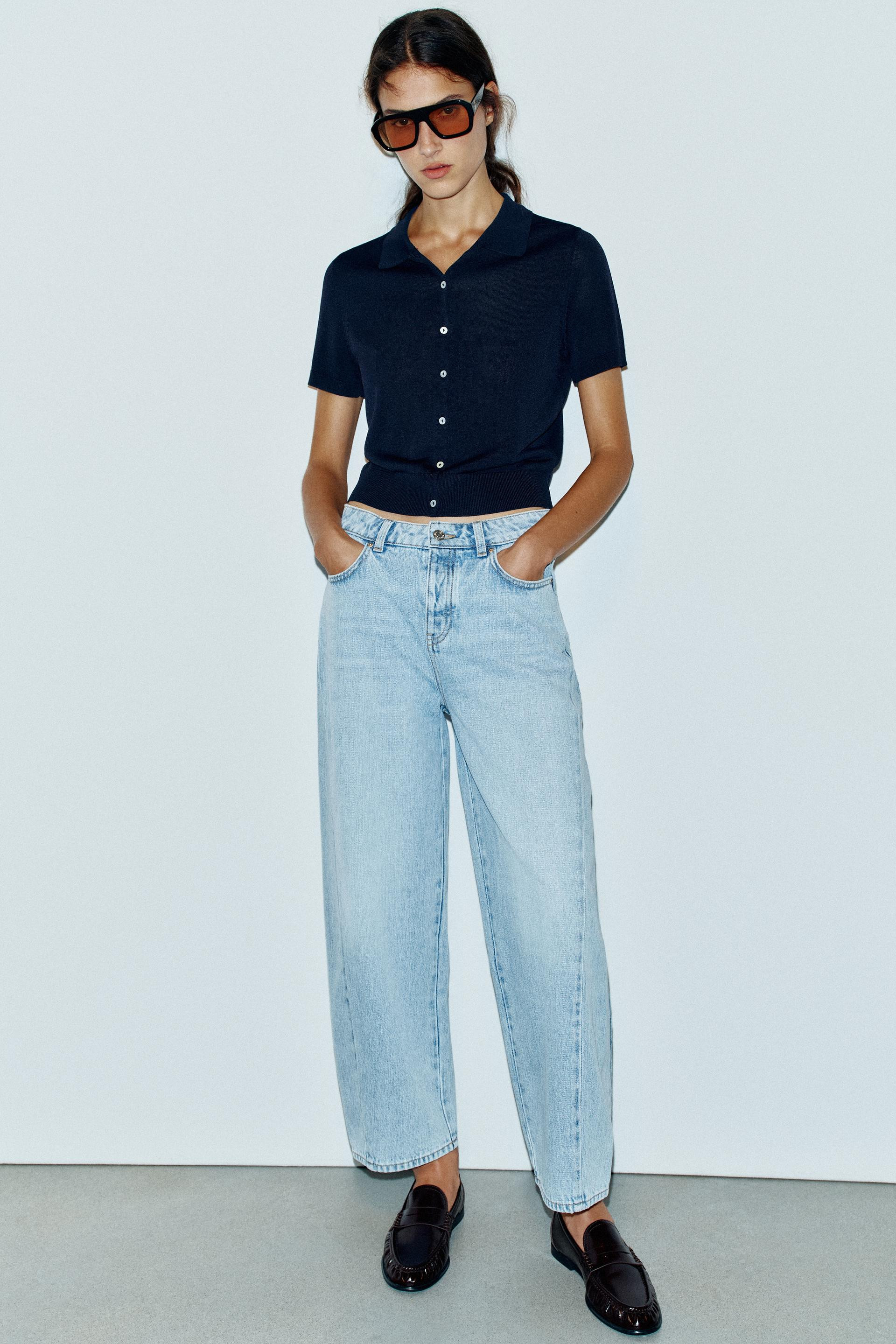 Zara - Z1975 High-Rise Barrel Jeans - White - 32 (Us 14) - Woman | Zara US