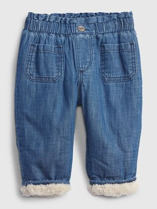 Baby Sherpa Lined Bubble Jeans | Gap (US)
