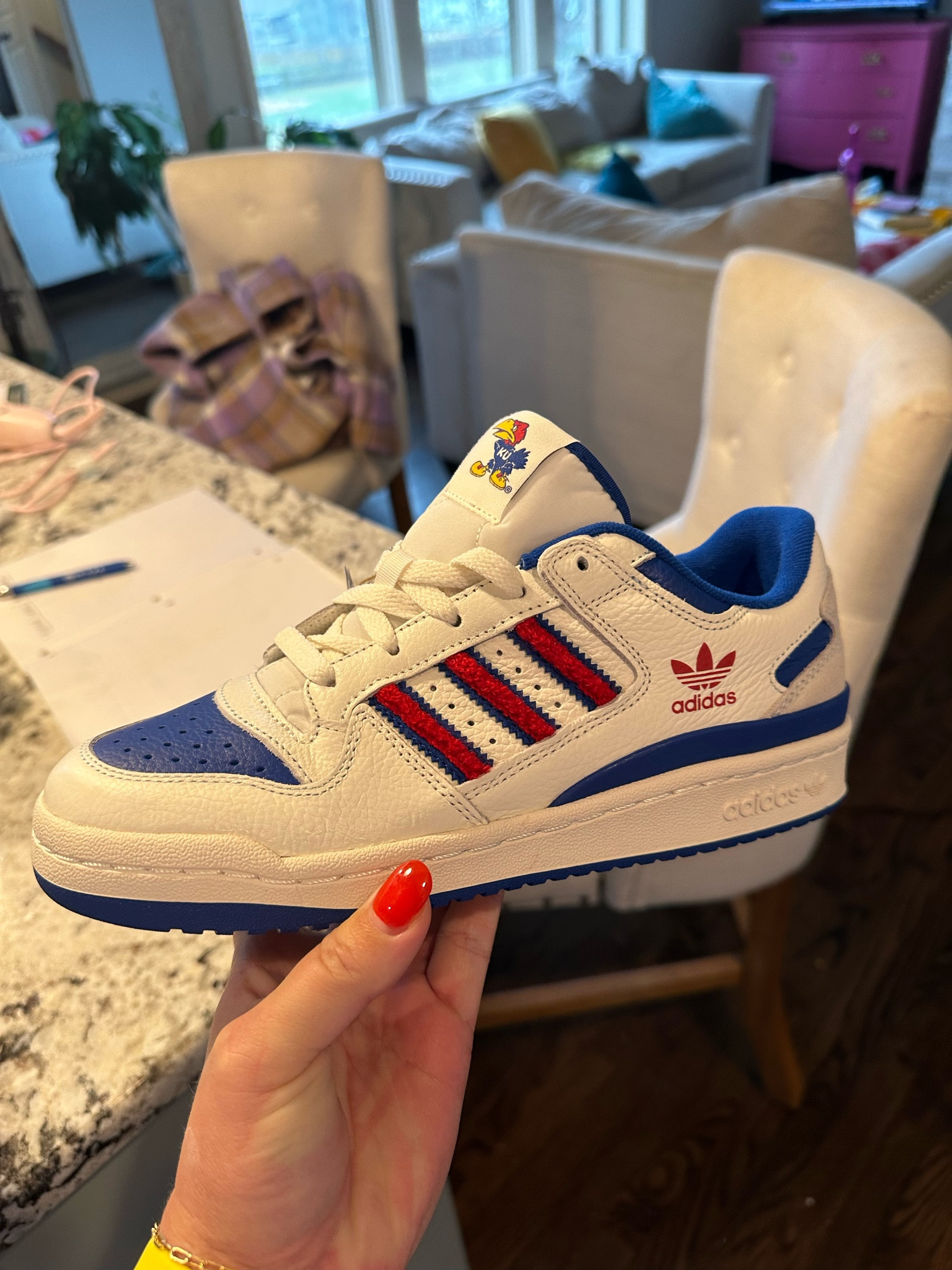 adidas gazelle silver green womens Kansas Jayhawks Frank Mason III Game Worn Adidas College Basketball Sh –  Stuck In The 90s Sports main image 1