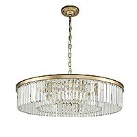 Modern K9 Crystal Round Shape Chandelier Elegant Hanging Pendant Lamp, Semi Flush Mount Ceiling L... | Amazon (US)