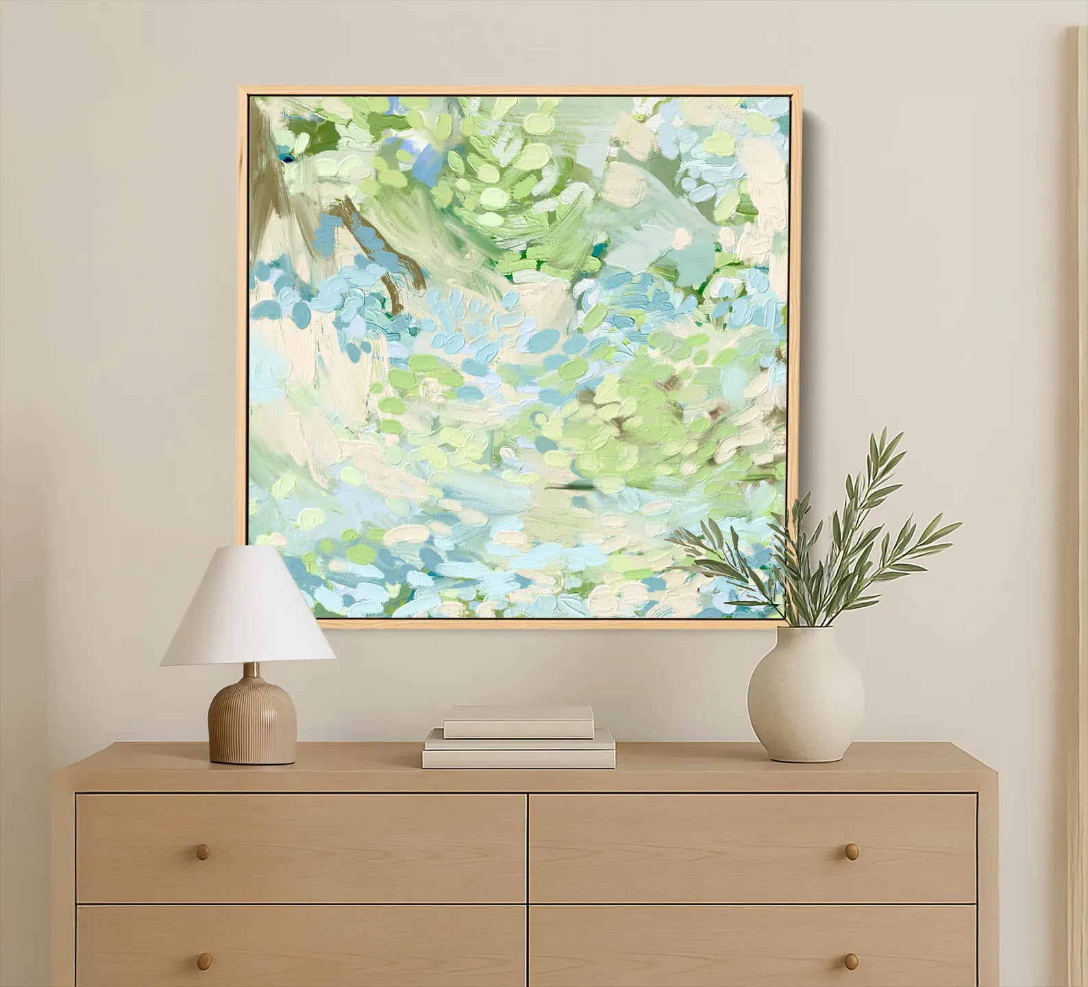 Hydrangea Coastal Impressionist Wall Art: Blue Green Floral Abstract Art Print | Etsy (US)