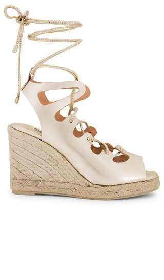 Antigone Wedge Sandal in Platino | Revolve Clothing (Global)