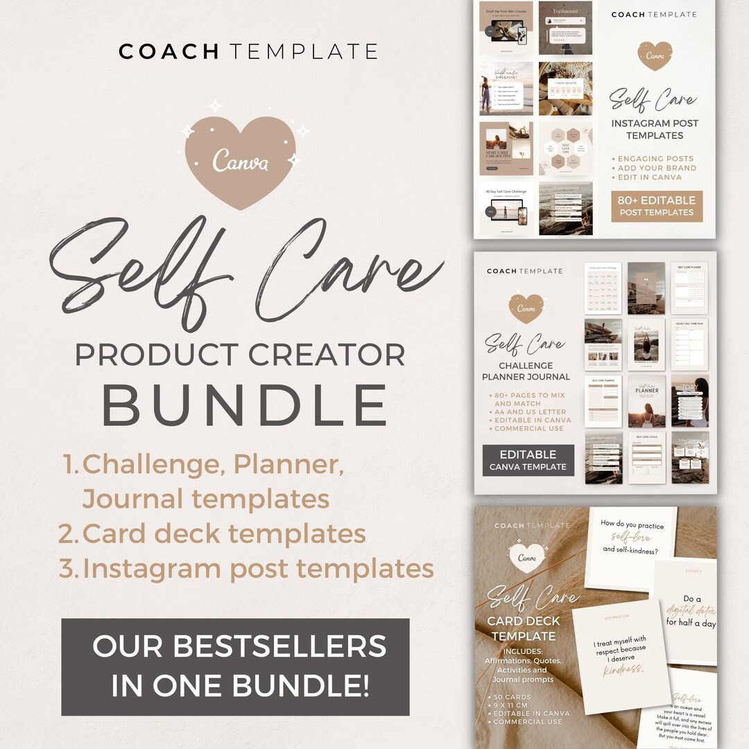 Self Care Product Creator Bundle  Editable Canva Templates - Etsy | Etsy (US)