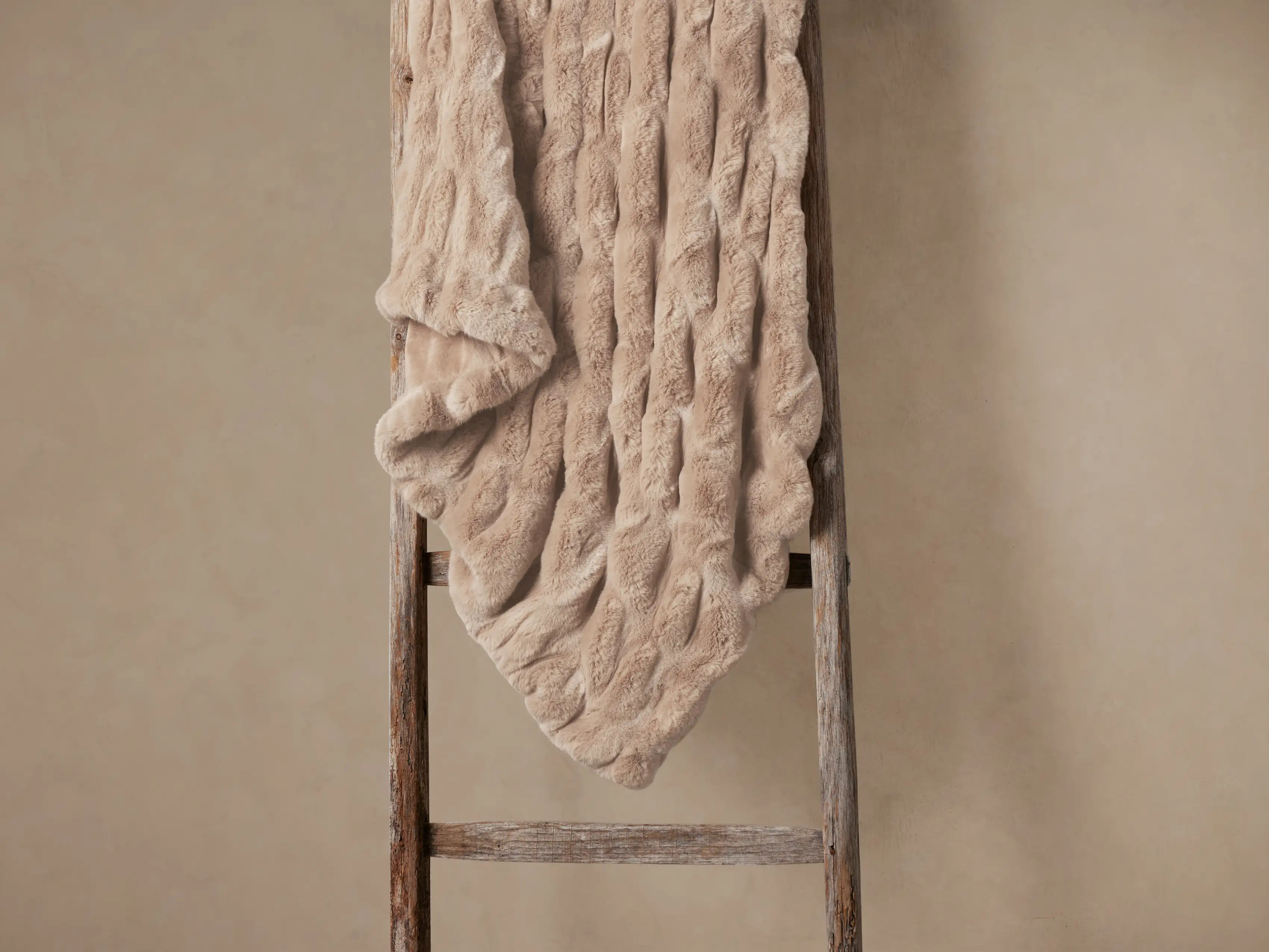 Luxe Faux Fur Pleated Throw | Arhaus