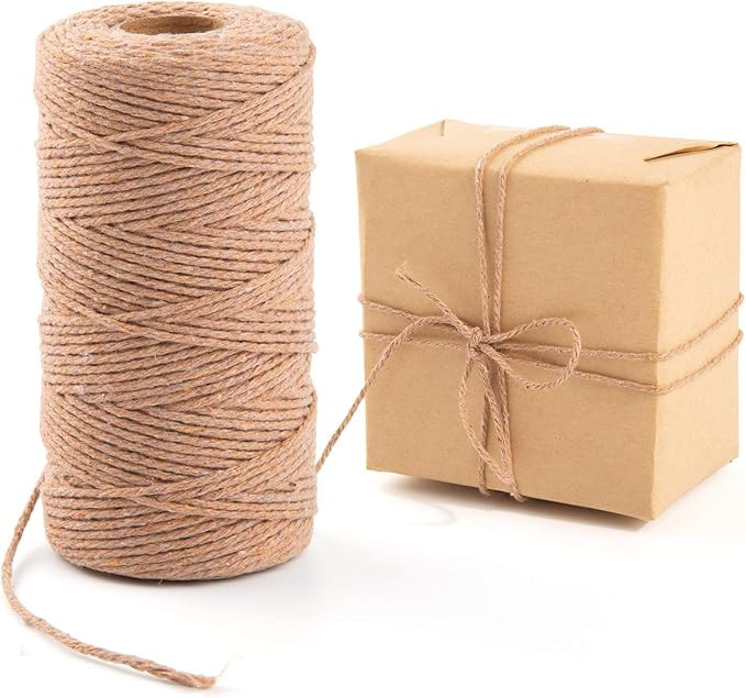 Natural Jute Twine, 328 Feet Twine String, Brown String Jute Rope for DIY Art Crafts, Gardening, ... | Amazon (US)