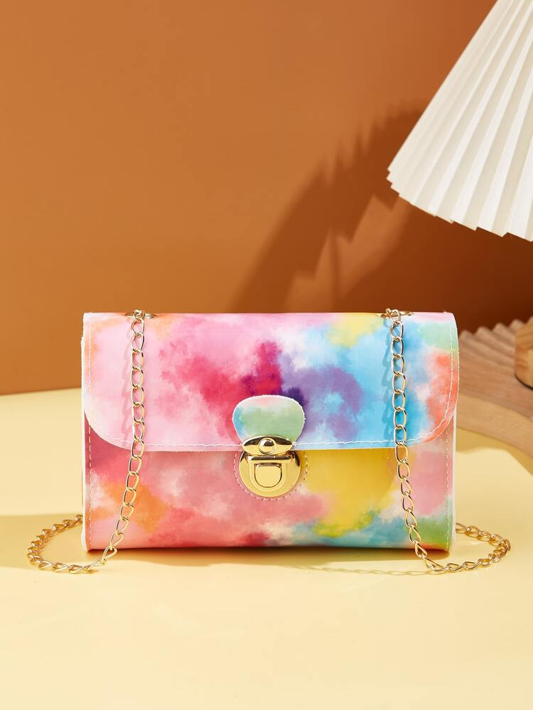 Mini Tie Dye Push Lock Chain Bag | SHEIN