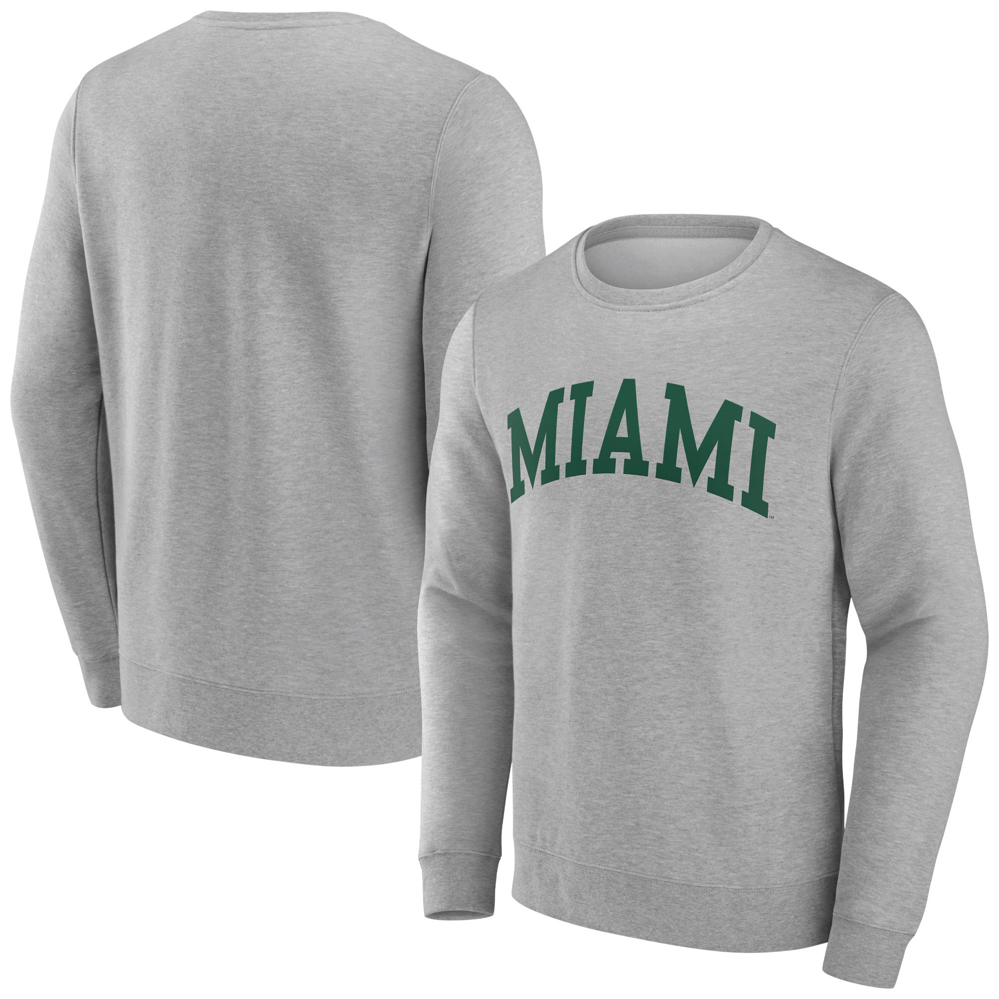 Men's Gray Miami Hurricanes Basic Arch Sweatshirt | Fanatics
