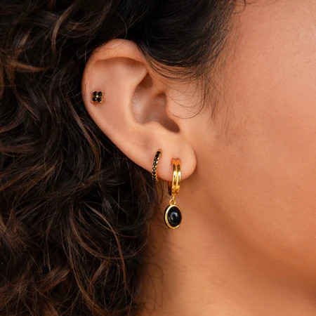 Onyx Diamond Earrings Set | Caitlyn Minimalist