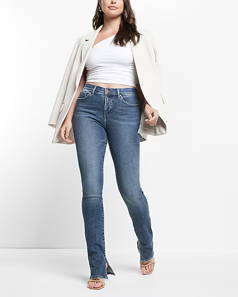 Mid Rise Medium Wash Skyscraper Jeans | Express