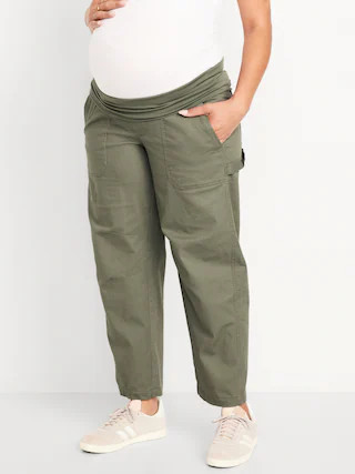 Maternity Rollover Waist Pulla Utility Pants | Old Navy (US)