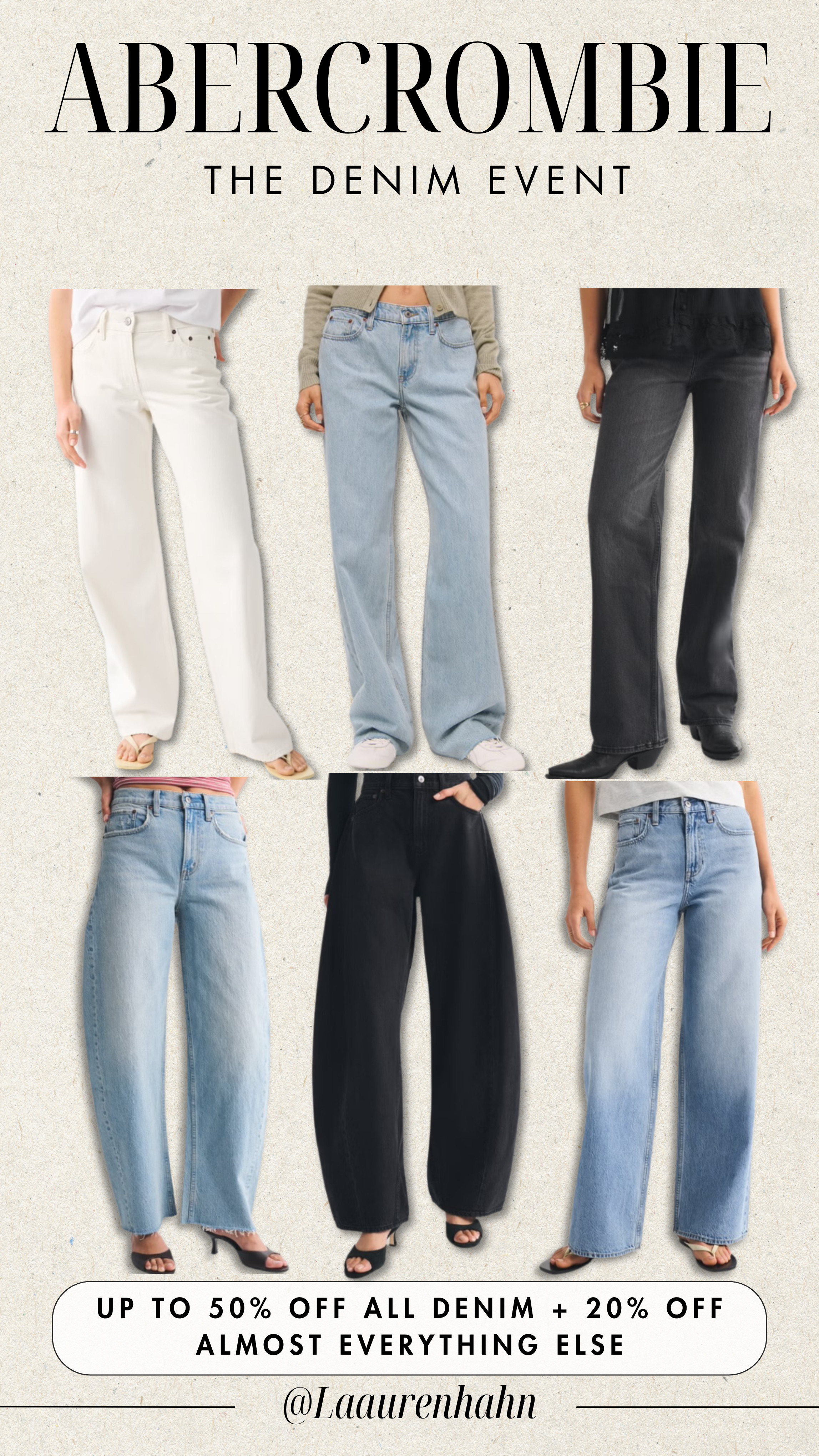 The Abercrombie Denim Event: Save Up to 50& off all denim + 20% off (almost) everything else!

Use code DENIMAF for an additional 15% off! 

 #LTKjeans #LTKsale #LTKstyletip