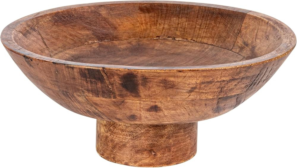 Bloomingville Mango Wood Footed Bowl, Walnut Finish | Amazon (US)