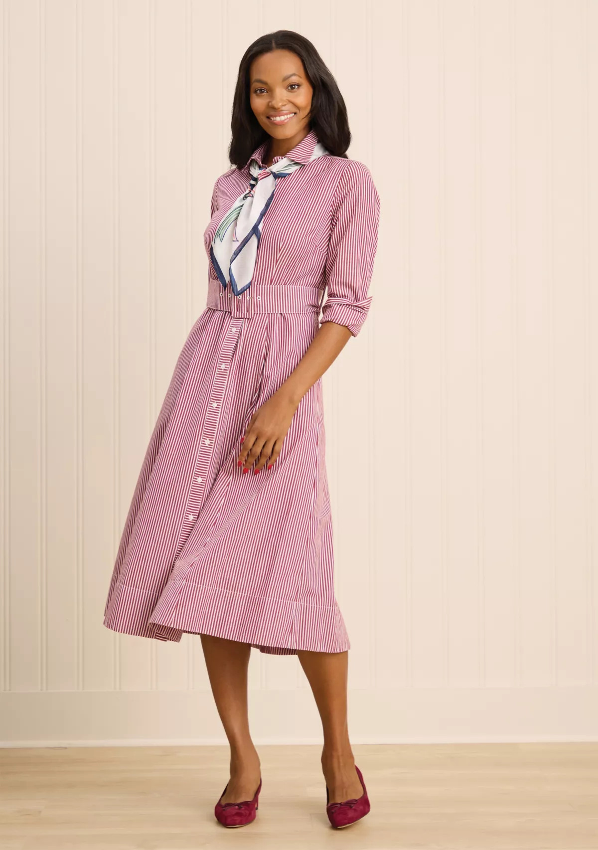 Sewing Down South x Crown & Ivy™ Sew Merry Button Front Midi Dress | Belk