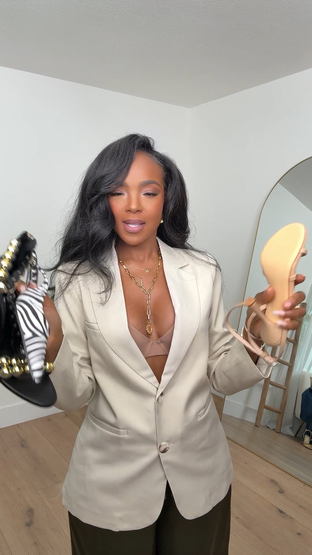 ✨ Amazon Heel Options — Styled three ways with versatile Amazon heels that instantly change the vibe of your look:

👠 Zebra Kitten Heels — Add a fun print pop that elevates basics.
👠 Beige Strappy Heels — Sleek, minimal, and perfect for elongating the legs.
👠 Black & Gold Heels — Bold statement with a luxe edge.

Perfect for dinners, girls’ nights, and events where accessories do the talking.

📌 Brands: Amazon heels (all three options)
📏 Sizing: All true to size
📌 Showcasing multiple shoe swaps for the same outfit boosts engagement and encourages add-to-cart variety.
📲 Shop & style with me on LTK: @kirasfashionfinds

#LTKFindsUnder50 #LTKStyleTip #LTKWorkwear