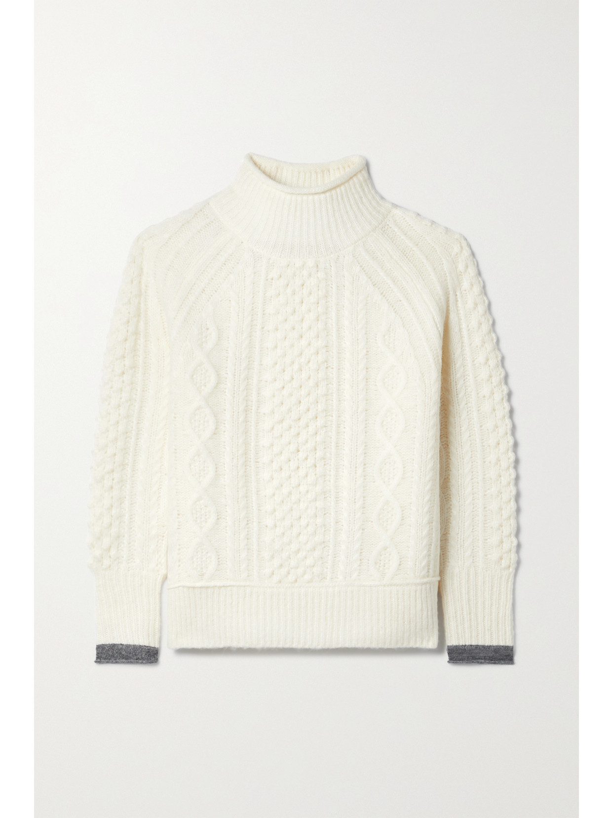 Alex Mill - Camil Cable-knit Wool-blend Turtleneck Sweater - Ivory | NET-A-PORTER (US)