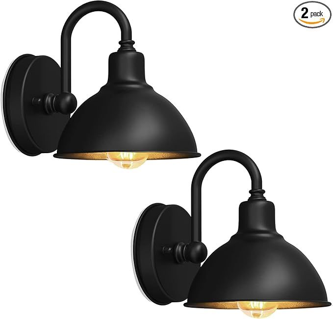 2 Pack Outdoor Barn Light for House,Small and Exquisite Farmhouse Porch Light,Waterproof Black Mo... | Amazon (US)