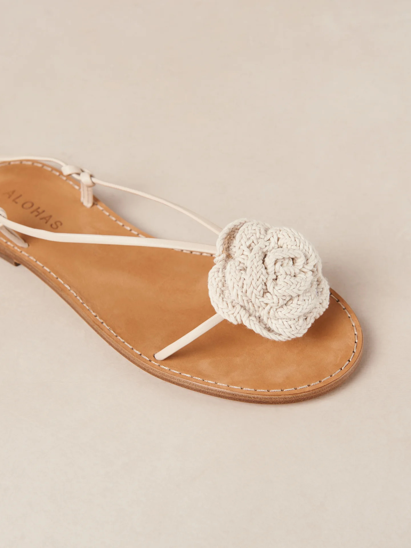 Jakara Leather Sandals - Cream | Carbon38
