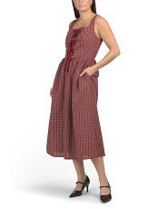 Velvet Bow Front Plaid Maxi Dress | Casual Dresses  | Marshalls | Marshalls