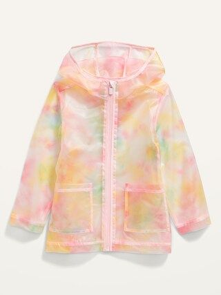 Water-Resistant Translucent Hooded Rain Jacket for Toddler Girls | Old Navy (US)