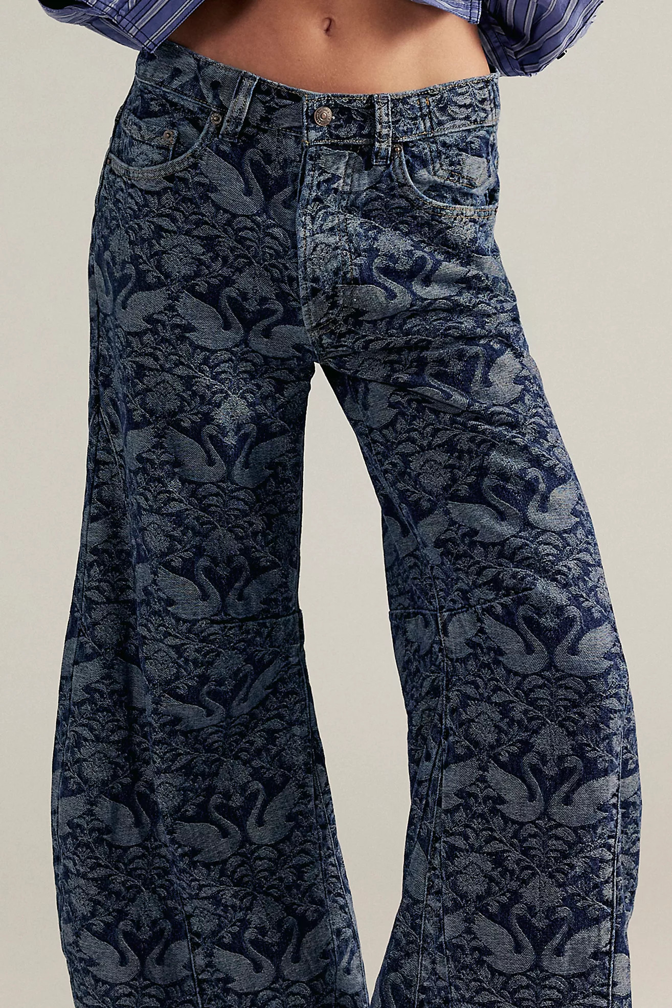 We The Free Eden Jacquard High Slouchy Flare Jeans | Free People (Global - UK&FR Excluded)