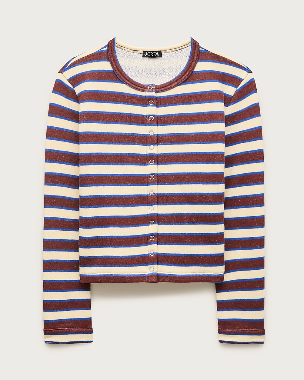 Heritage terry cardigan in stripe | J. Crew US