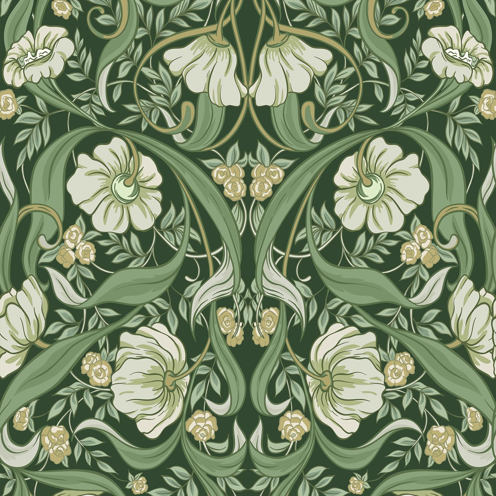 Simon&Siff Vintage Floral Wallpaper Peel and Stick Wallpaper Removable Orange/Green Walls Murals ... | Amazon (US)