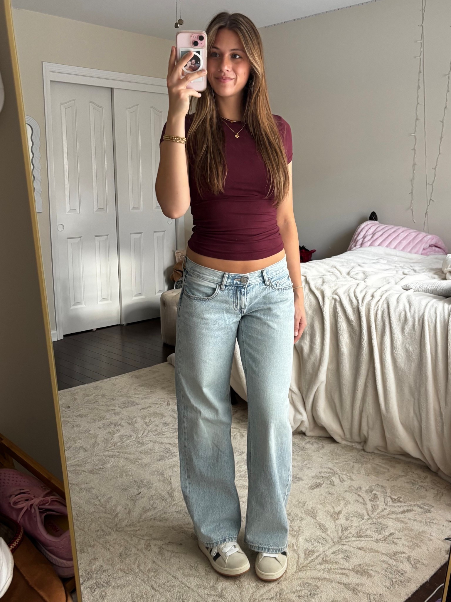 Basic, simple outfit ideas with low rise jeans!
#denim #basics

#LTKootd #LTKSeasonal #LTKValentine