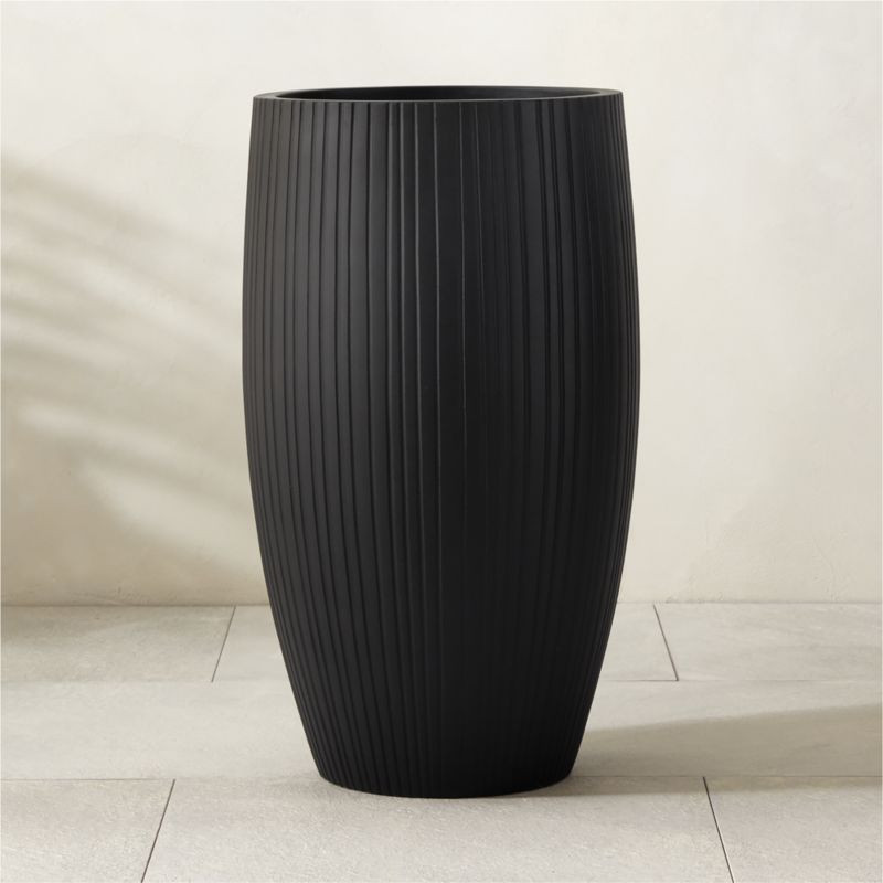 Zadie Black Resin Indoor/Outdoor Planter Large + Reviews | CB2 | CB2