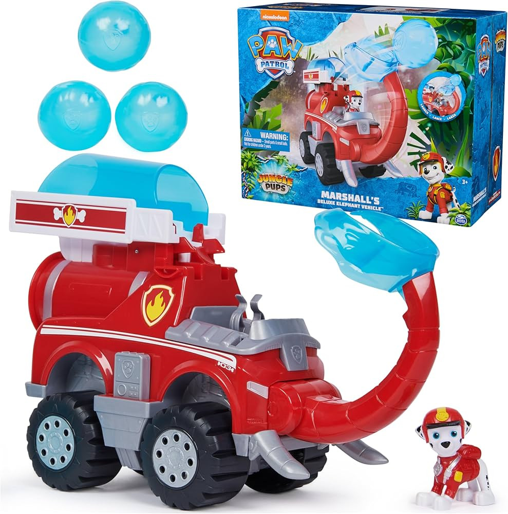 PAW Patrol Jungle Pups, Marshall Elephant Firetruck with Projectile Launcher, Toy Truck with Acti... | Amazon (US)