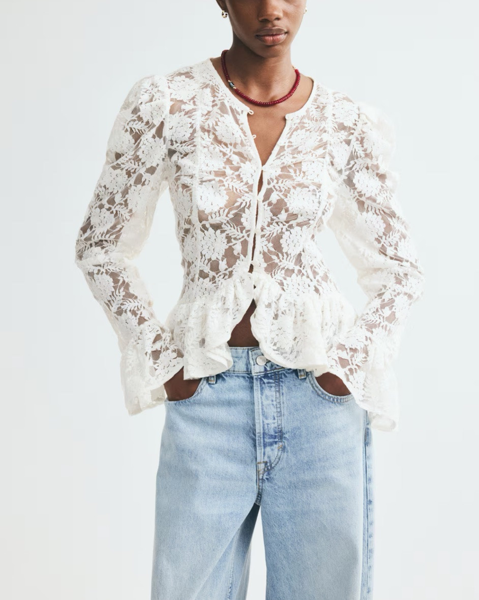 White lace bell sleeve top

#LTKSeasonal