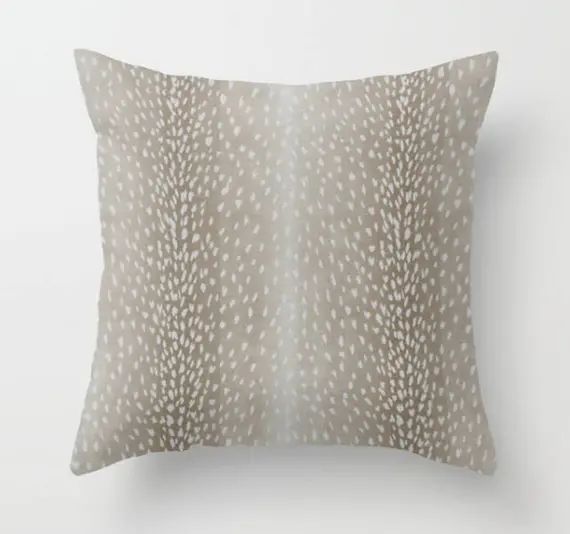 Antelope Linen Print Pillow Cover in Beige, Decorative Throw Pillow, Animal Print Pillow, Antelop... | Etsy (US)