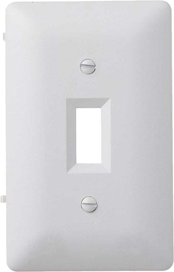 TayMac 4000W Paintable Single Toggle Light Wall Plate Cover, White, 1-Gang | Amazon (US)