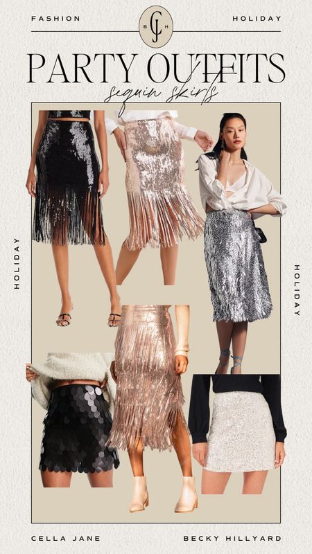Sequin skirts for holiday parties 

#LTKHoliday
